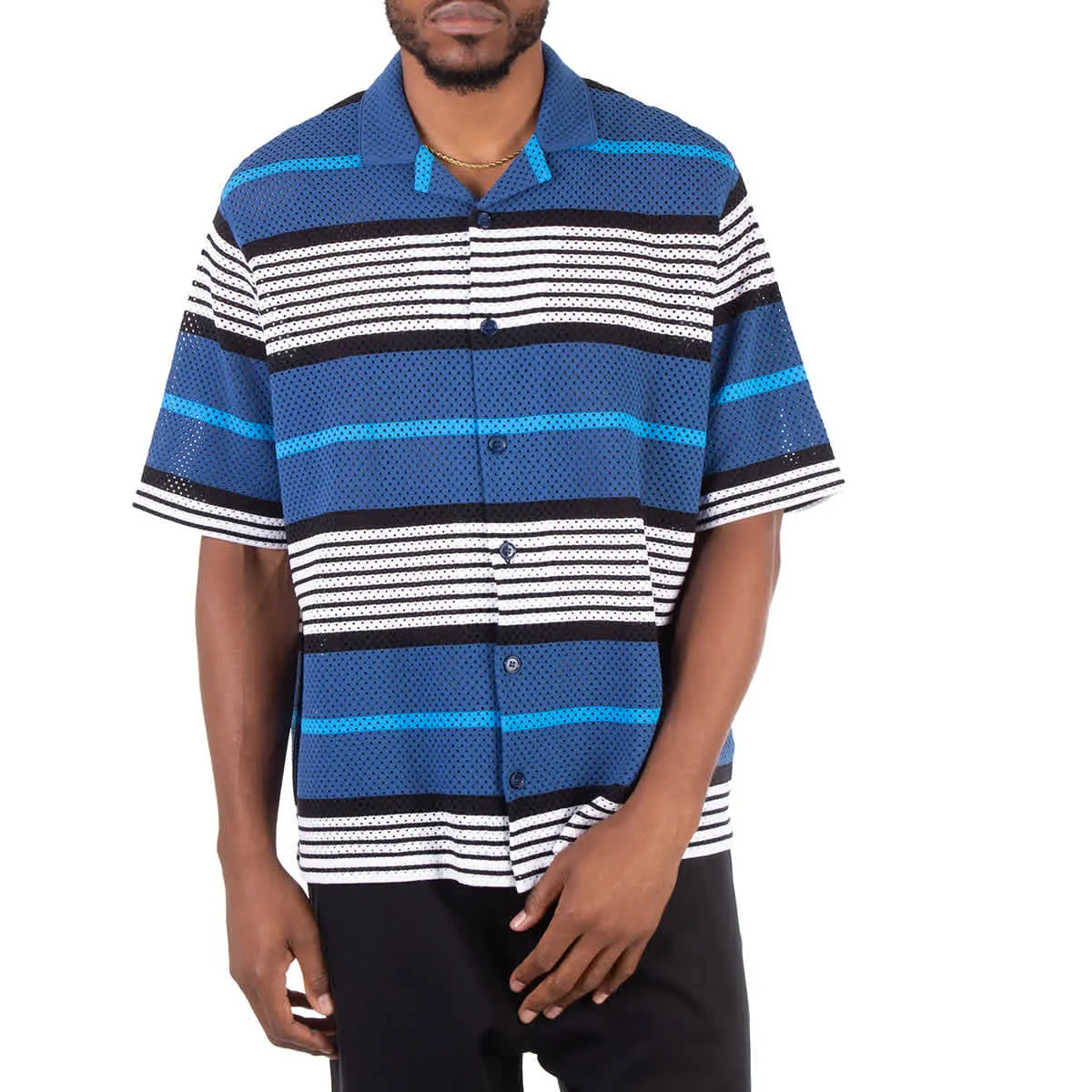 Camouflage Print elegant design Burberry Striped Print Nylon Loose Shirt