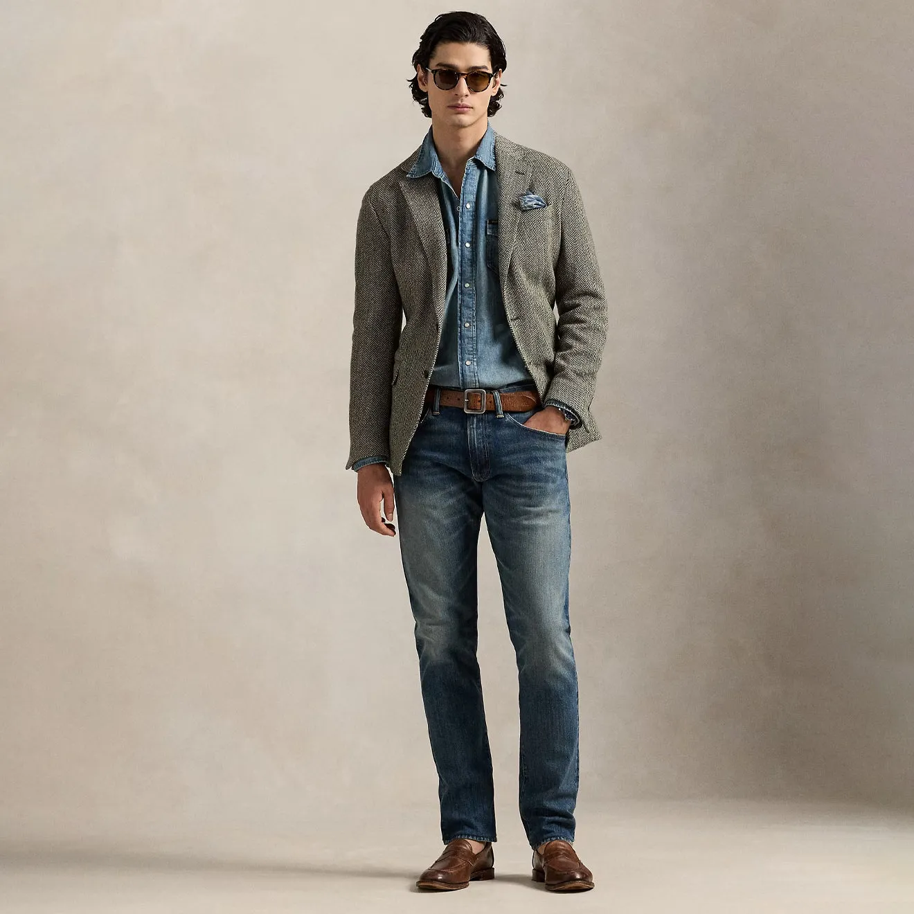 bohemian flair Polo Ralph Lauren Slub Denim Western Shirt RL Western