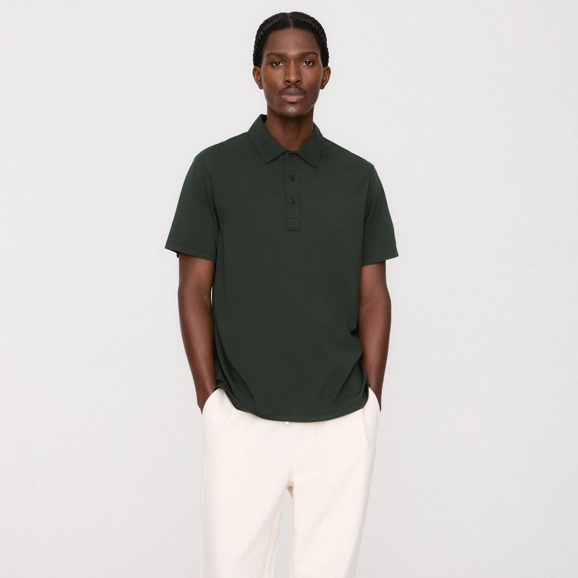 Practical Wear &Kin Pima Jersey Short Sleeve Heathrow Polo - Taiga